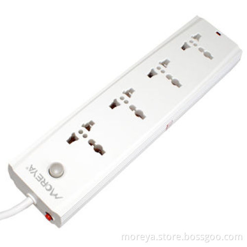 Power Strip for Universal Standard for AU, EU, UK,US Usage with 4 Socket, Surge/Overload Protection